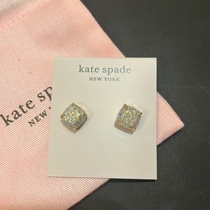 Kate Spade Opal Glitter Square Stud Earring  (with Dust Bag) NEW